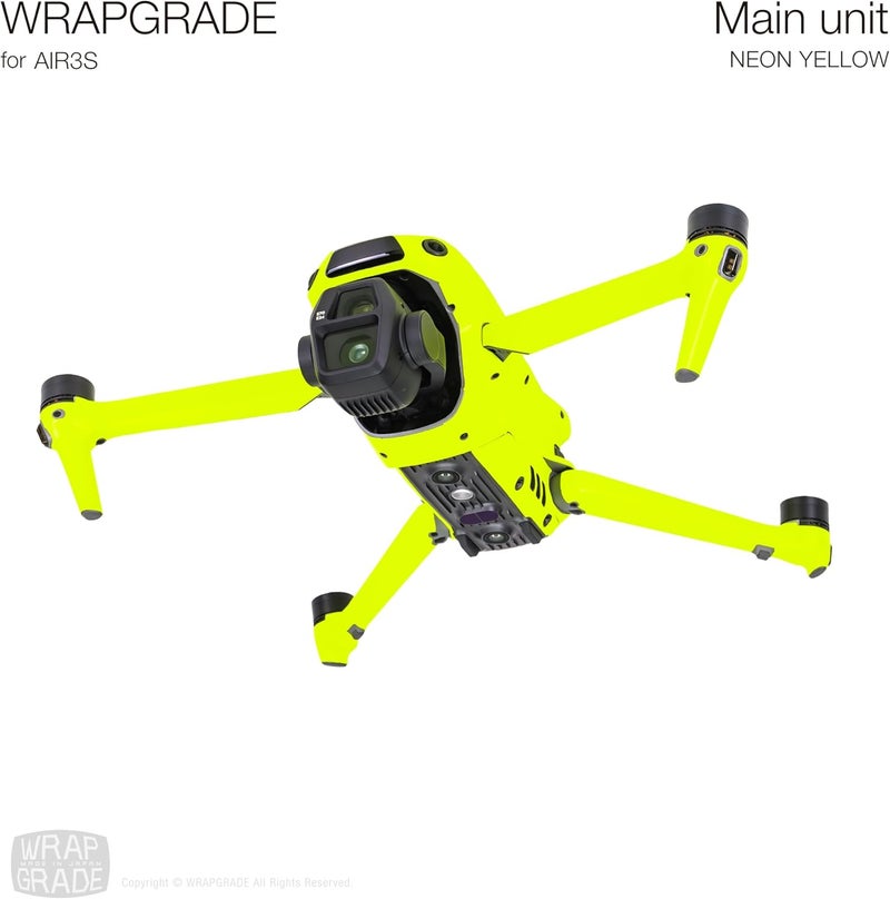 WRAPGRADE Store Skin Decal Sticker Compatible with DJI Air 3S (Neon Yellow) - Image 3